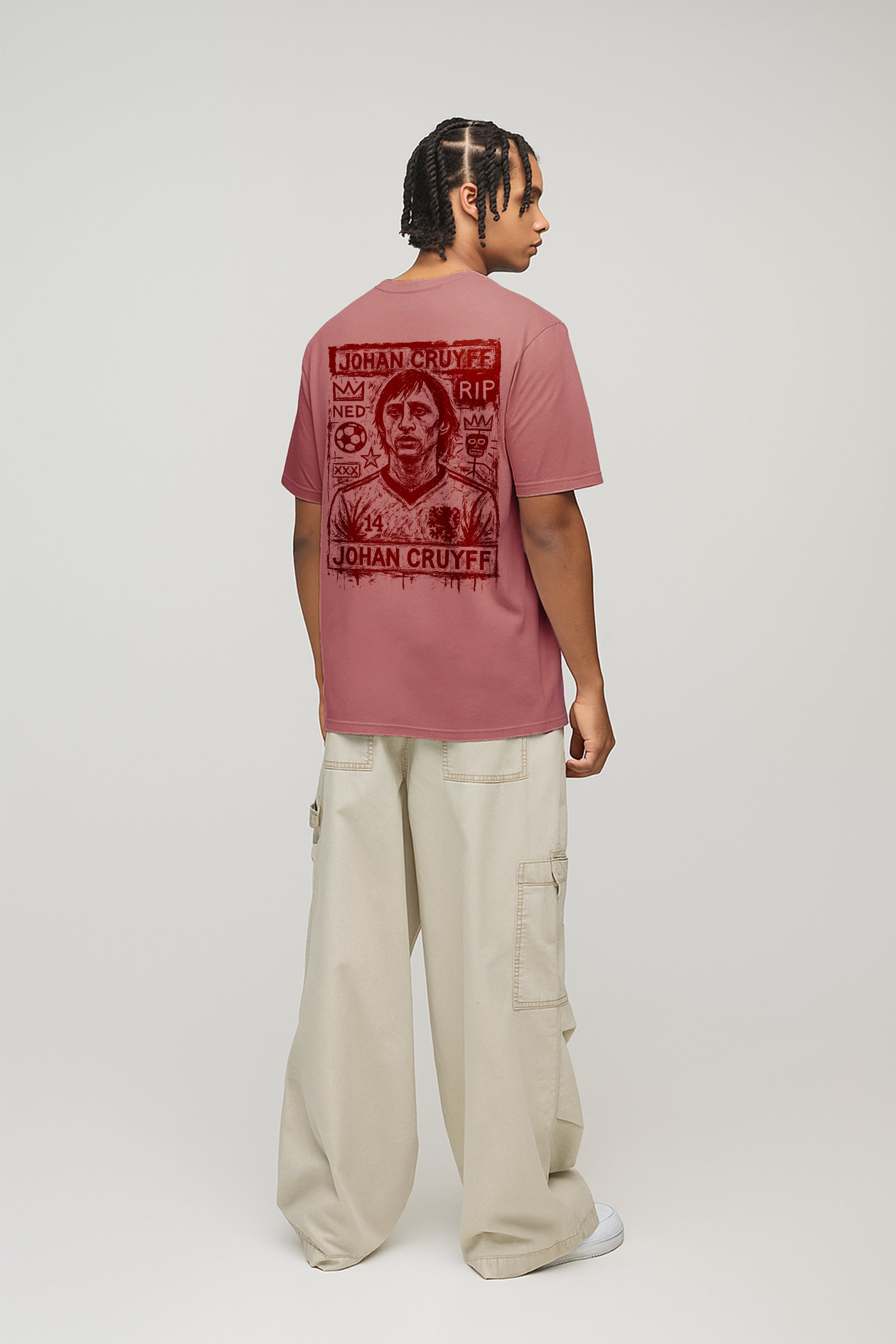 Johan Cruyff printed T-shirt-Rose gold