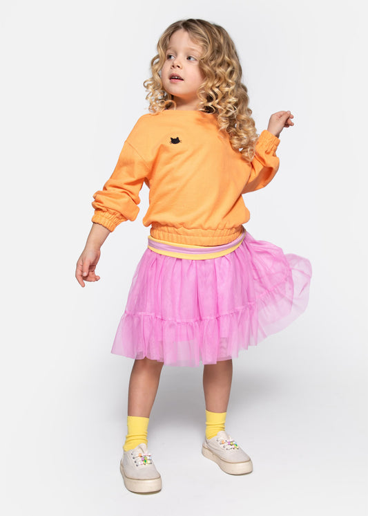 Kids Girls Solid Pink Skirt