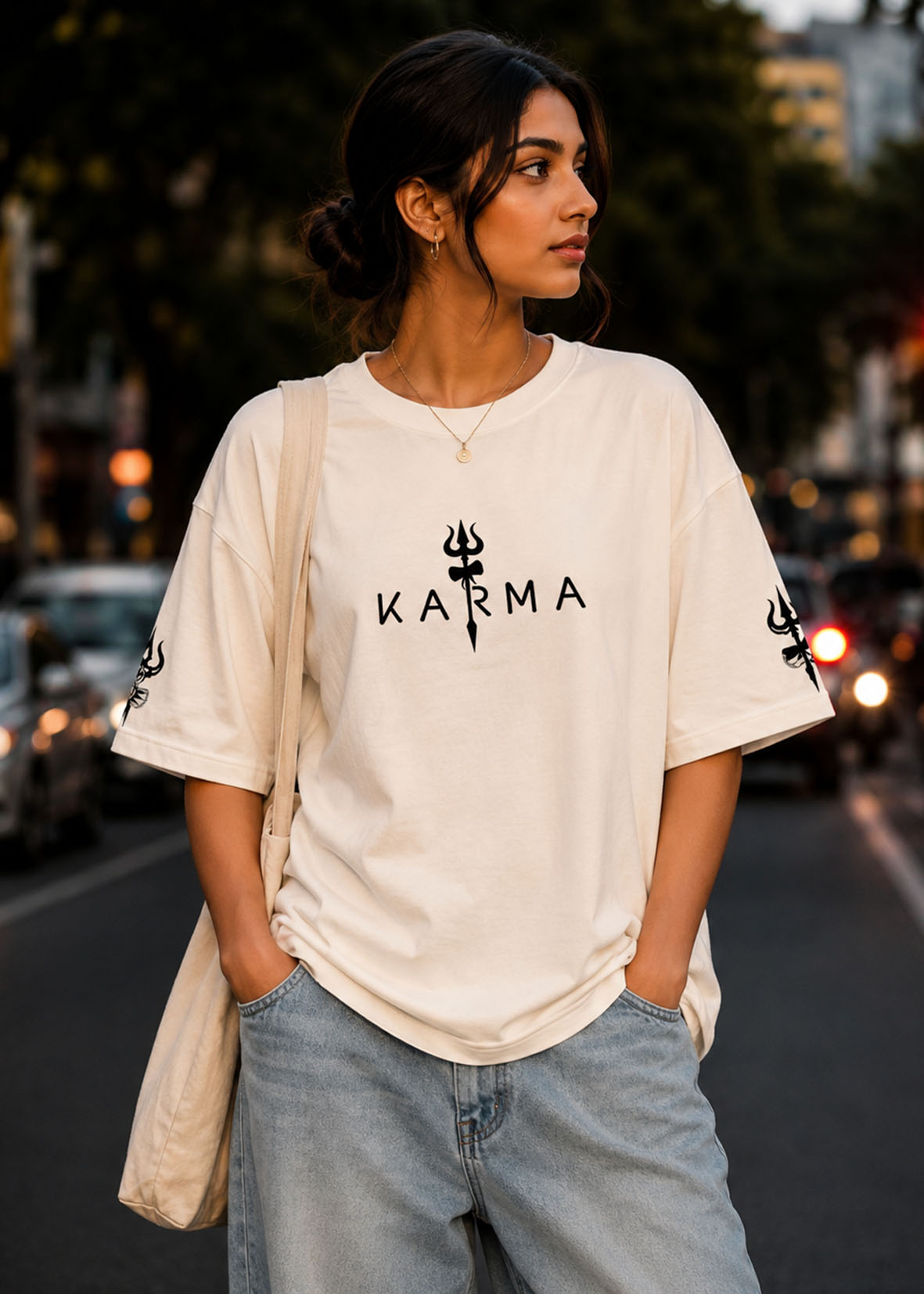 Womens Lord Shiva Artistic HD Print T-Shirt – Sleeve Printed Cotton Tee