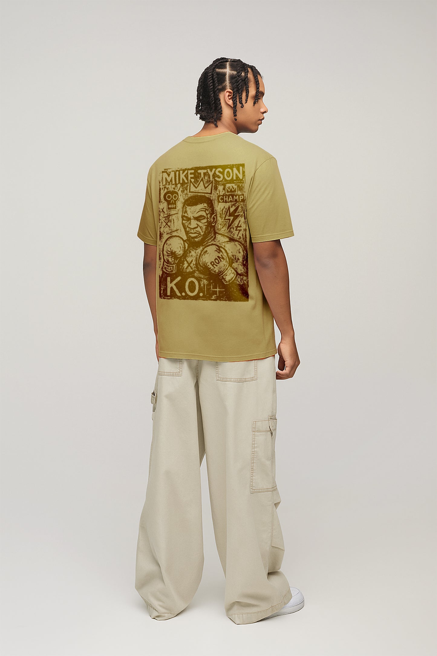 Mike Tyson printed T-shirt-Beige