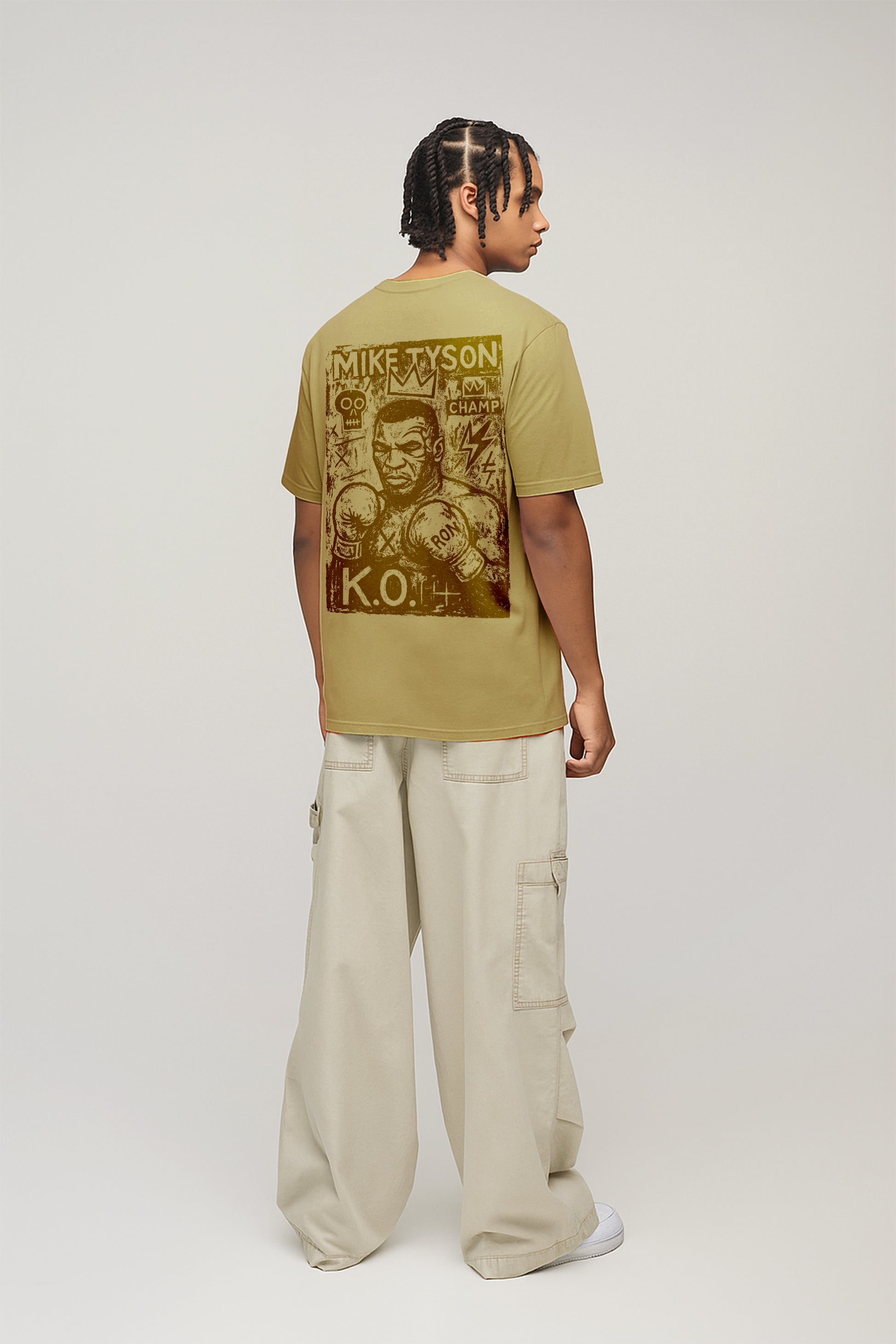 Mike Tyson printed T-shirt-Beige