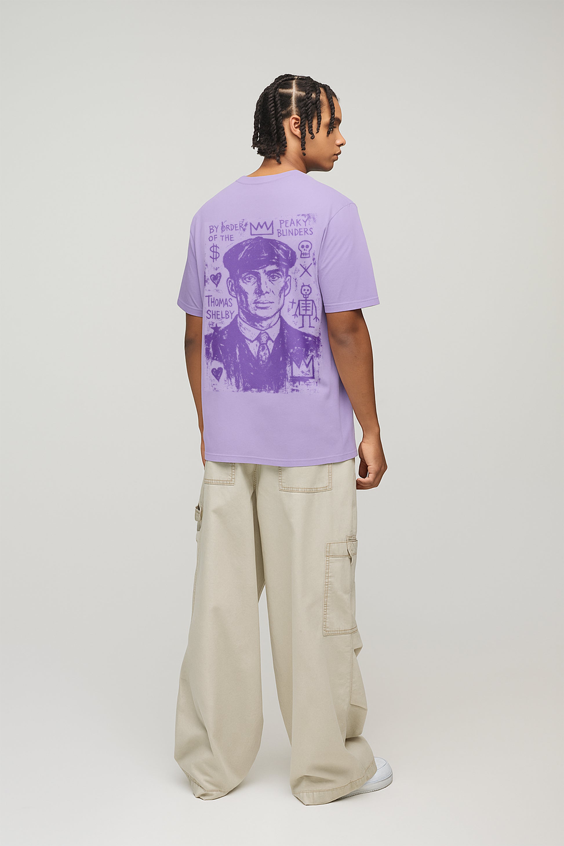 Thomas Shelby Back printed T-shirt- Purple