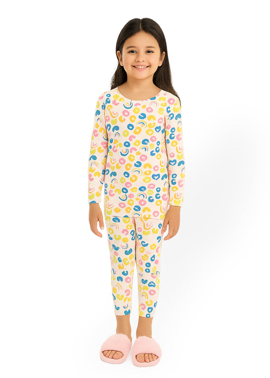 J&JP Kids Girls Printed T-shirt and Pant Set- Multicolor