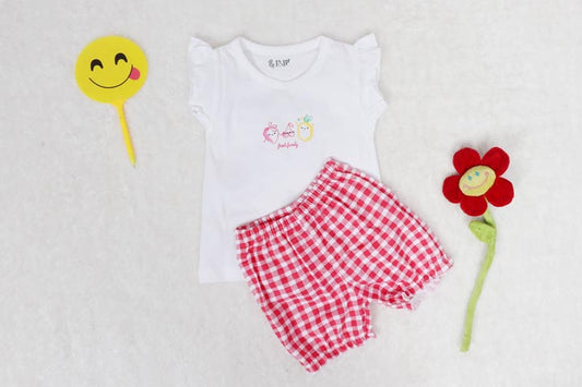 J&JP Babies Printed Soft Cotton T-shirt and Shorts Set
