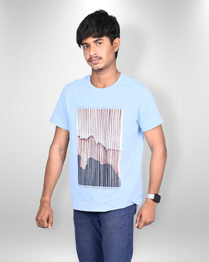 J&JP Men's Graphic Prined Half sleeve Tshirt-Blue