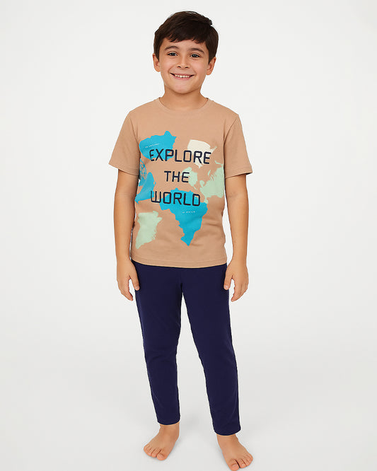 J&JP Kids Boys Printed T-shirt and Pant Set