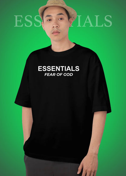 J&JP Men Oversized Back Printed T-Shirt-Black