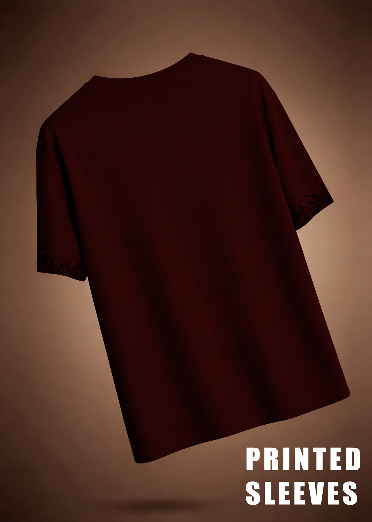 Velu Nachiyar Battle Field Printed T-Shirt-Brown