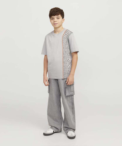 Aathichudi Tamil Printed Boys Oversized T-Shirt- Grey