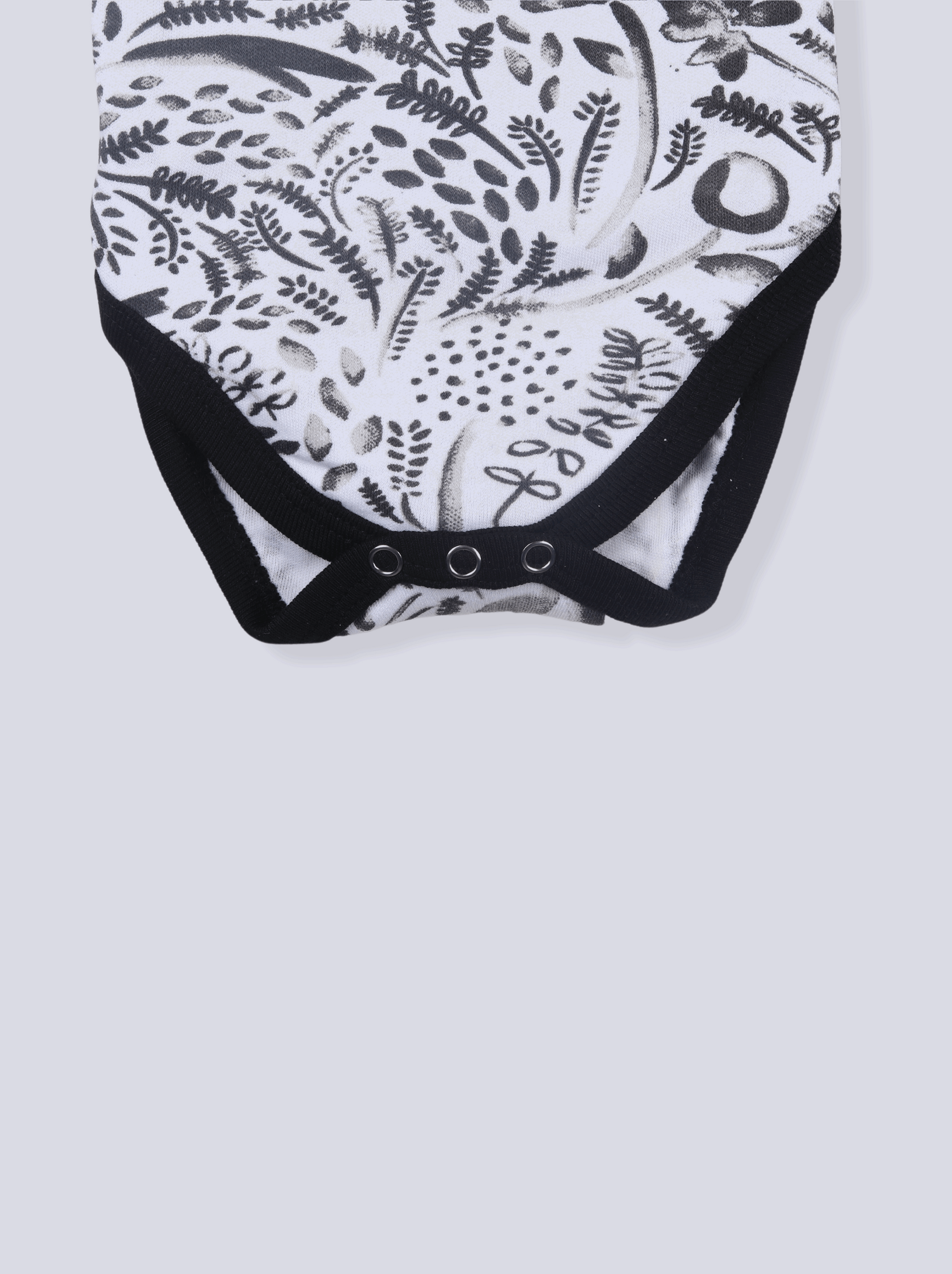 Babies Black Half Sleeve Printed Soft Cotton Romper
