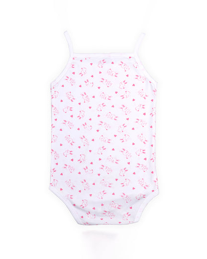 Babies White Sleeveless Cotton Romper