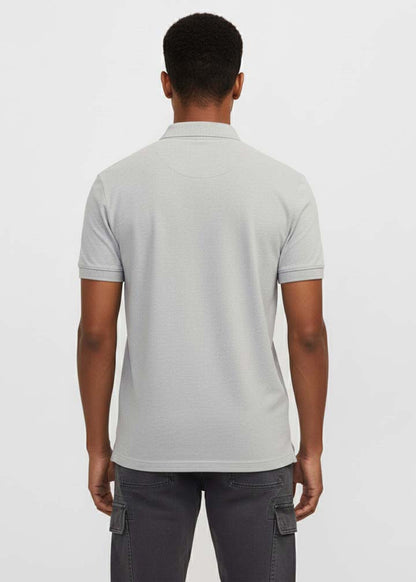 Aathichudi Tamil Script Printed Polo T-Shirt- Grey