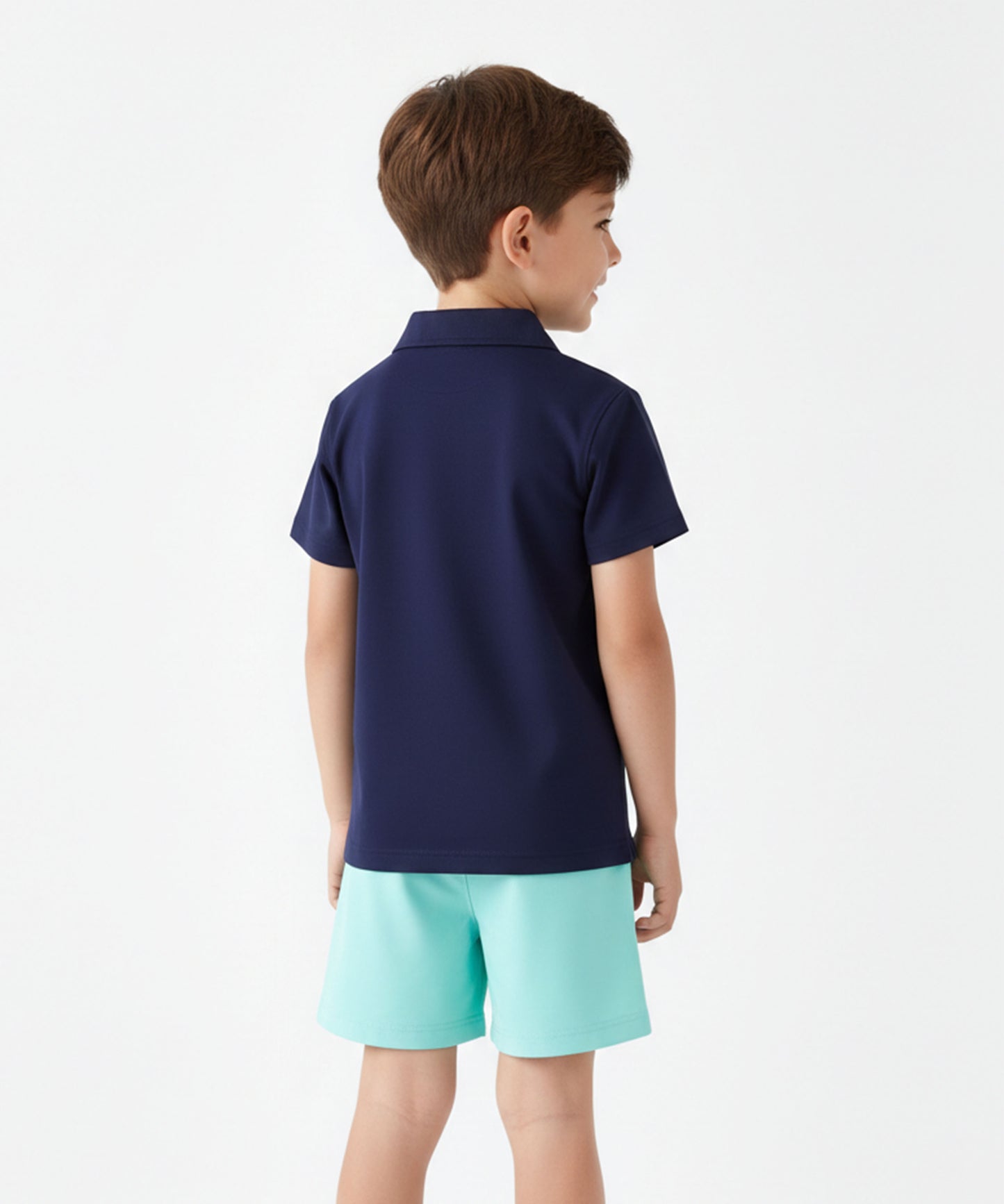 J&JP Boys Solid Dolphin Polo T-Shirt and Shorts Set