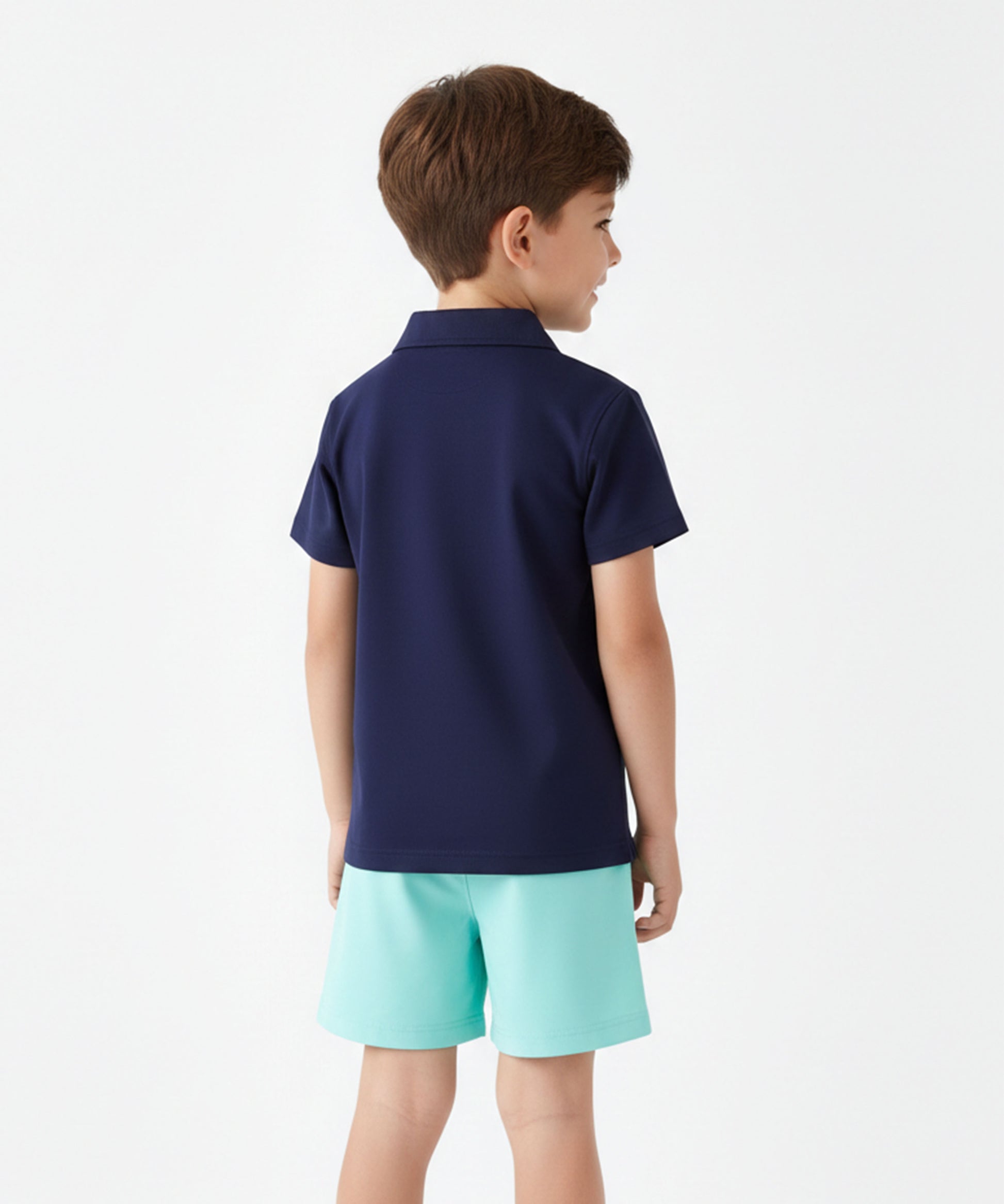 J&JP Boys Solid Dolphin Polo T-Shirt and Shorts Set