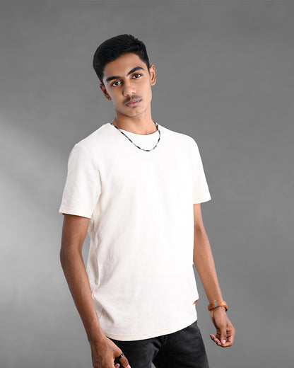 J&JP Men's Solid Tshirt -White