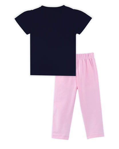 J&JP Kids Girls Printed T-shirt and Pant Set