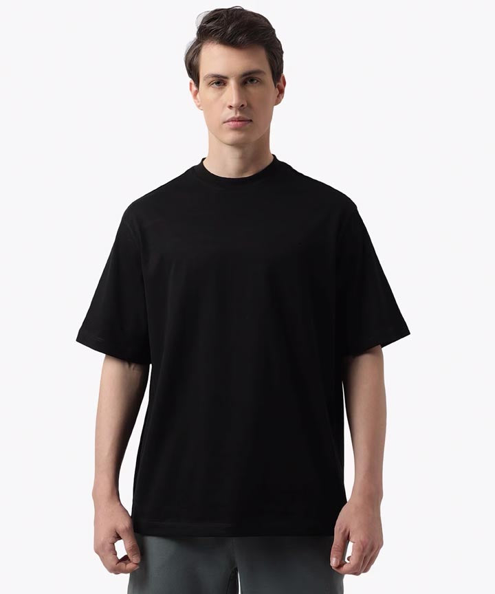 J&JP Men Oversized Back Printed T-shirt - Black