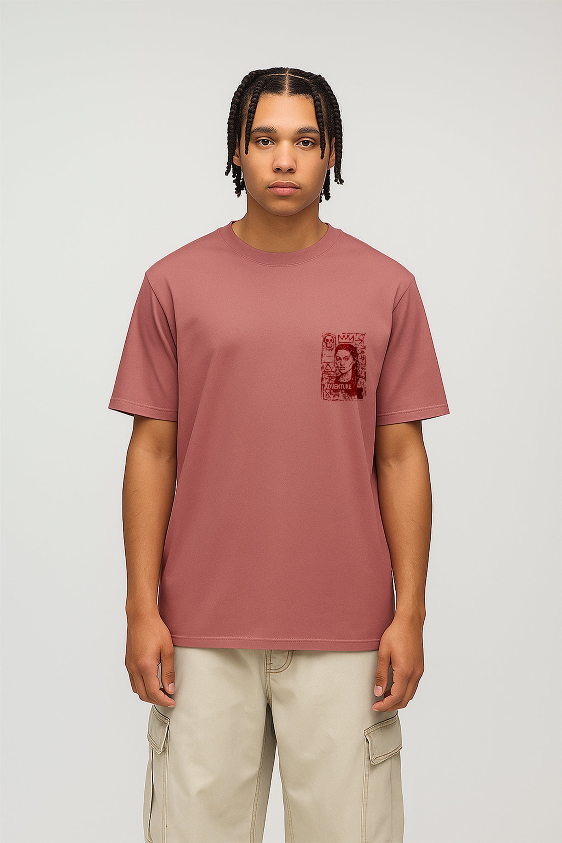 Angelina Jolie printed T-shirt-Rose gold