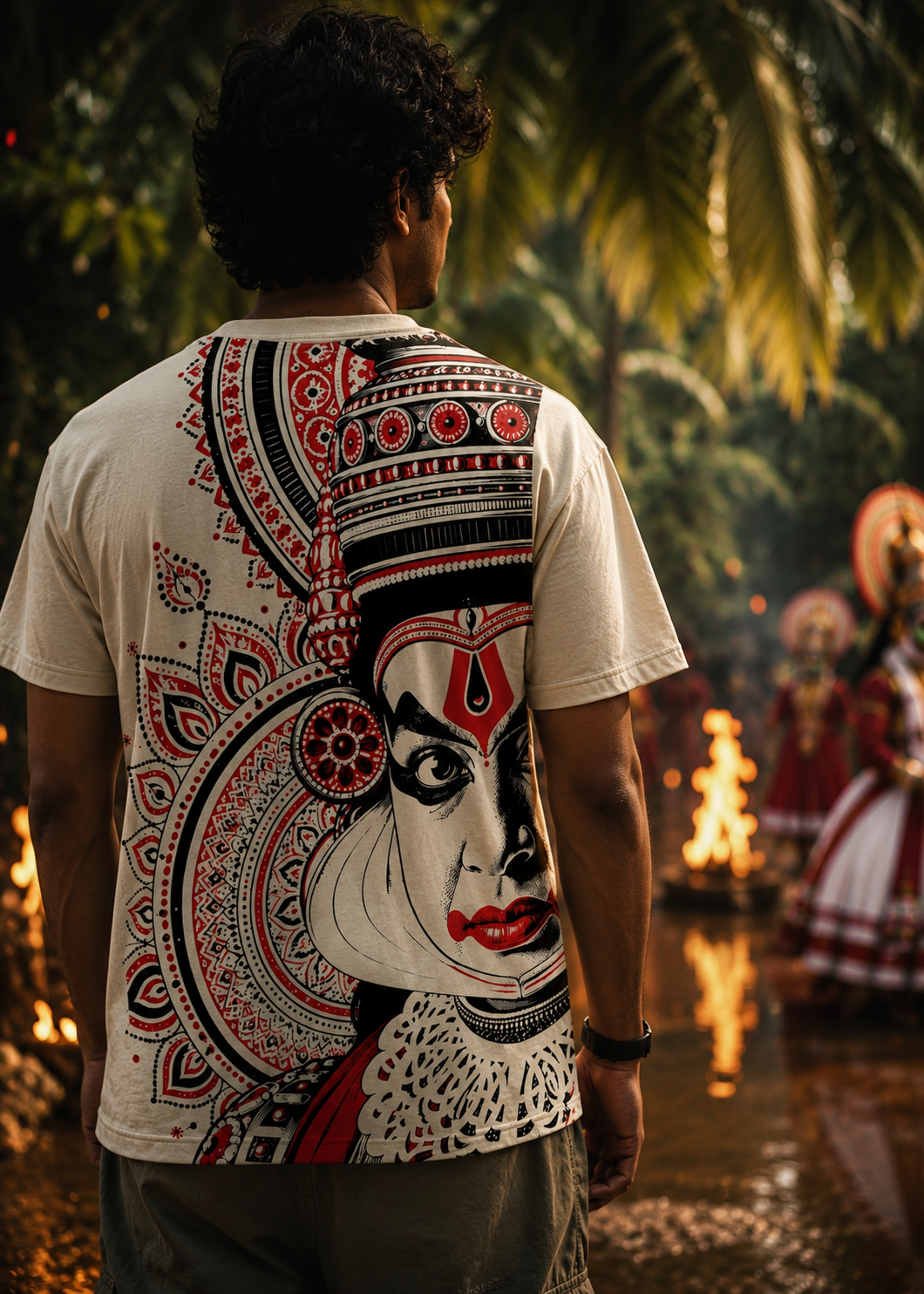 Kathakali Heritage Oversized T-Shirt – Kerala Onam Edition