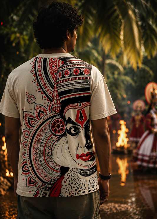 Kathakali Heritage Oversized T-Shirt – Kerala Onam Edition