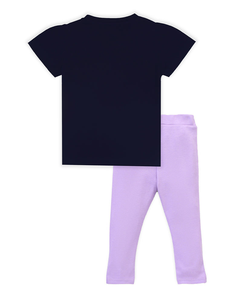 J&JP Kids Girls Printed T-shirt and Pant Set