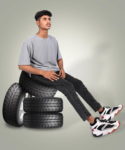 Men's Standard Fit Waffle T-Shirt-Grey