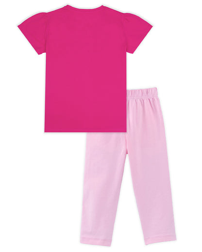 J&JP Kids Girls Printed T-shirt and Pant Set