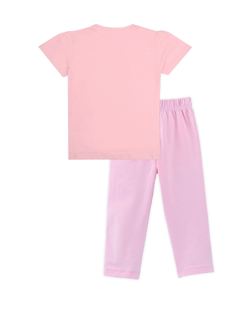 J&JP Kids Girls Printed T-shirt and Pant Set