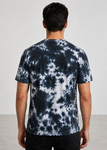 J&JP Midnight Black Tie Dye Casual Mens T-Shirt