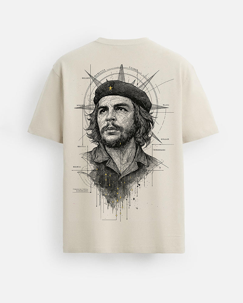 GOAT Series Iconic Chequera Back Graphic Regular Fit T-Shirt for Men- Beige