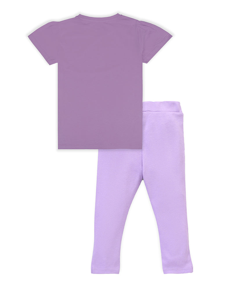 J&JP Kids Girls Printed T-shirt and Pant Set