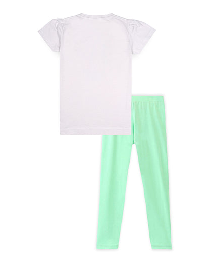 J&JP Kids Girls Printed T-shirt and Pant Set