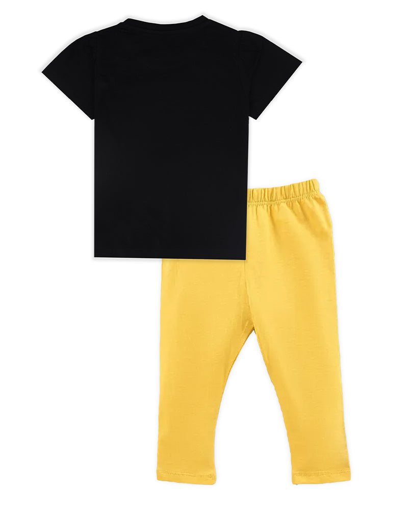 J&JP Kids Girls Printed T-shirt and Pant Set