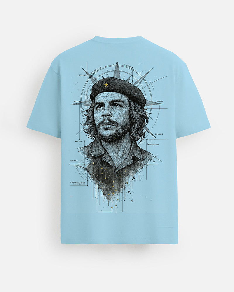 GOAT Series Iconic Chequera Back Graphic Regular Fit T-Shirt for Men- Blue