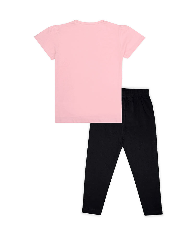 J&JP Kids Girls Printed T-shirt and Pant Set