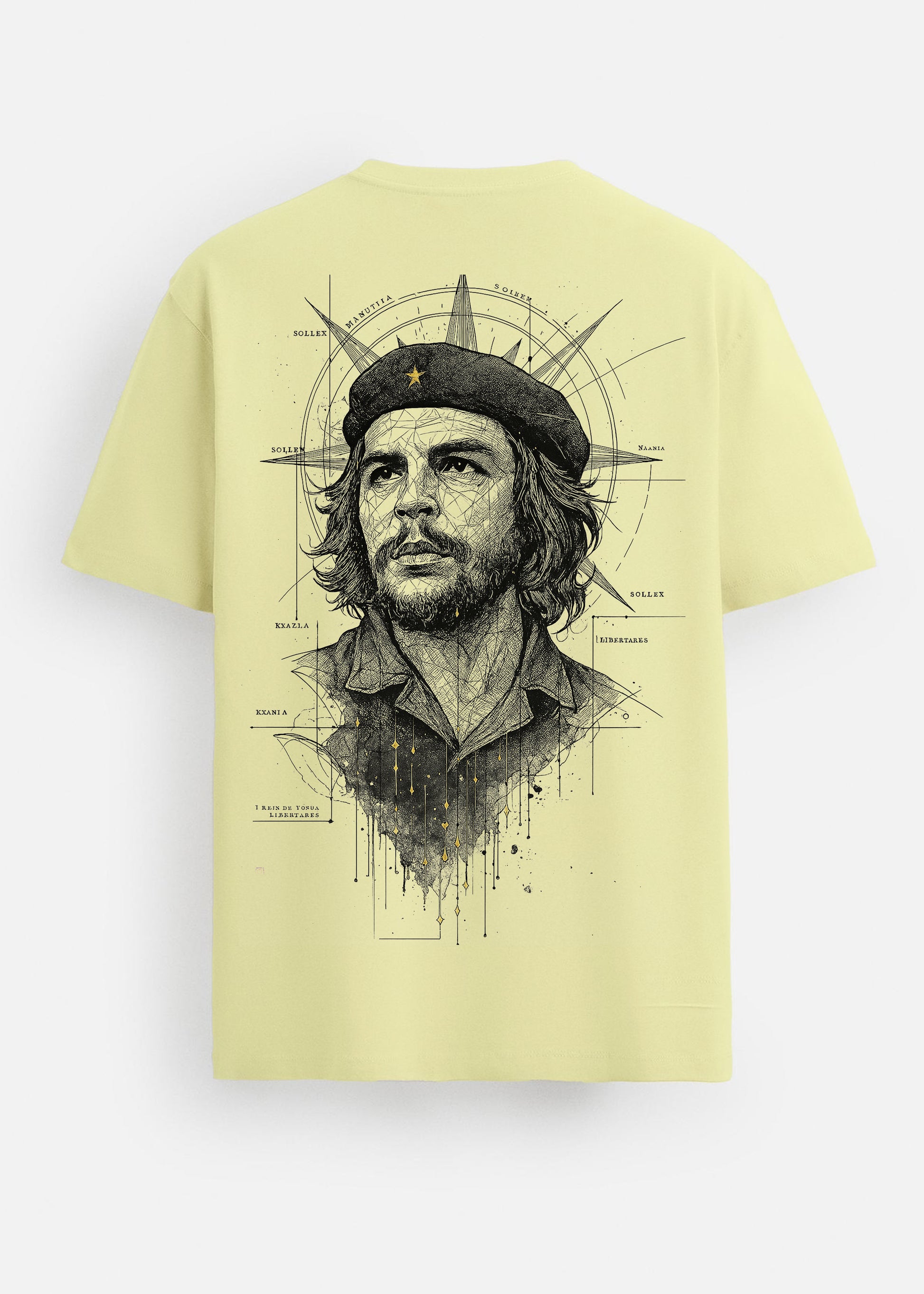 GOAT Series Iconic Chequera Back Graphic Regular Fit T-Shirt for Men- Lemon Yellow