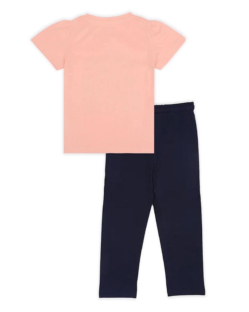 J&JP Kids Girls Printed T-shirt and Pant Set