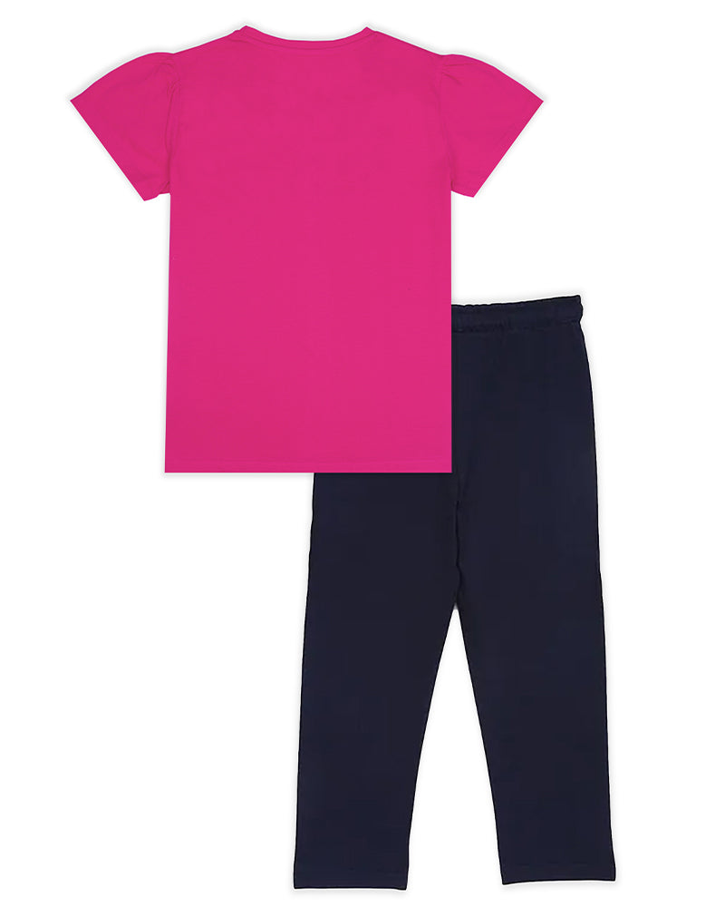 J&JP Kids Girls Printed T-shirt and Pant Set