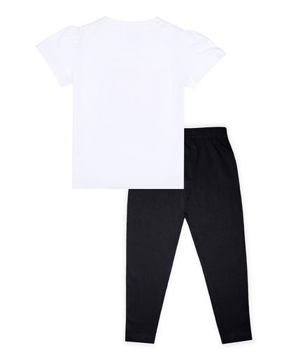 J&JP Kids Girls Printed T-shirt and Pant Set