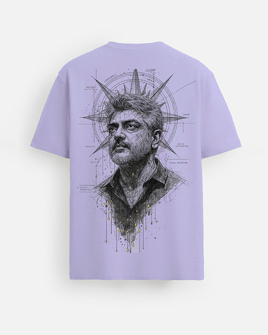 GOAT Series Iconic Ajith Back Graphic Regular Fit T-Shirt for Men- Purple