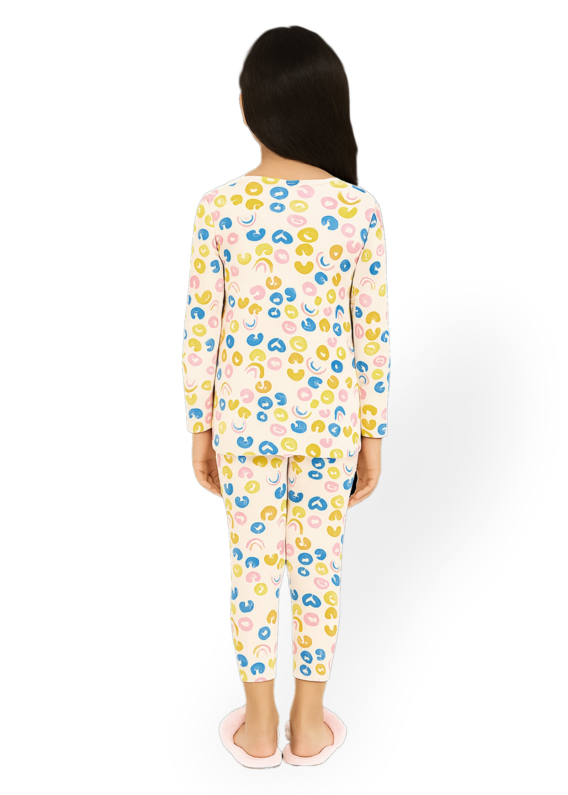 J&JP Kids Girls Printed T-shirt and Pant Set- Multicolor