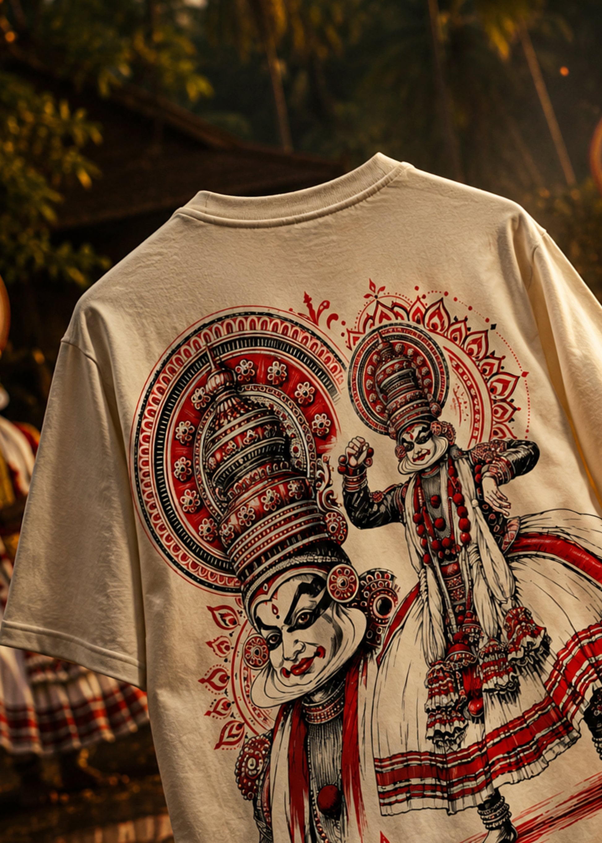 Nritya Kathakali Oversized T-Shirt – Kerala Onam Heritage Edition | J&JP
