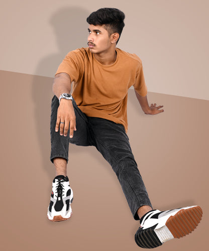 J&JP Texture tshirt-Toffy brown