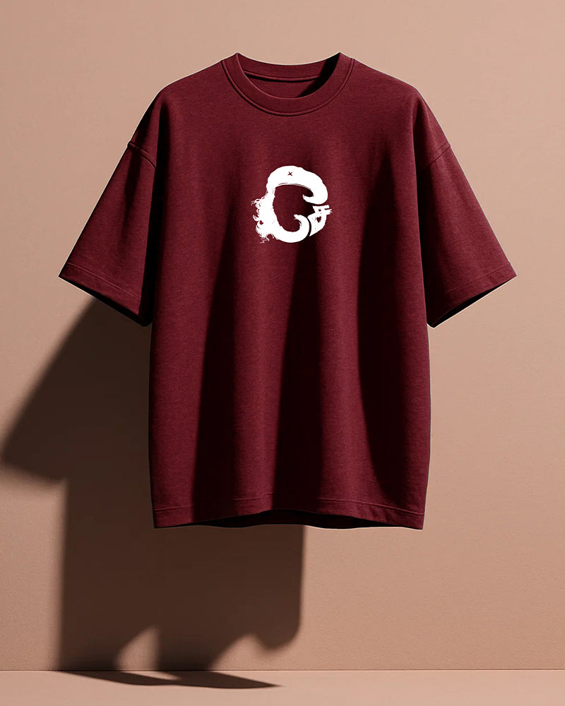 Chequera Vibe – Bold Back Print Style Tee- Maroon
