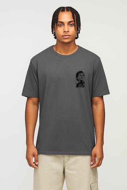 Peter Parker Back Printed T-Shirt- Grey