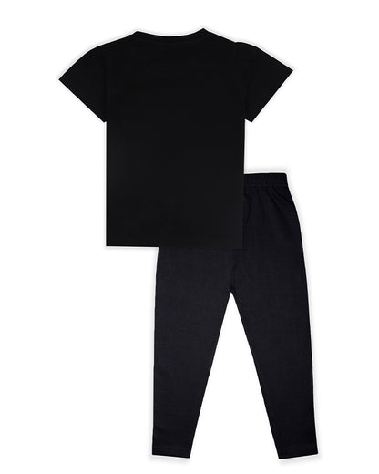 J&JP Kids Girls Printed T-shirt and Pant Set