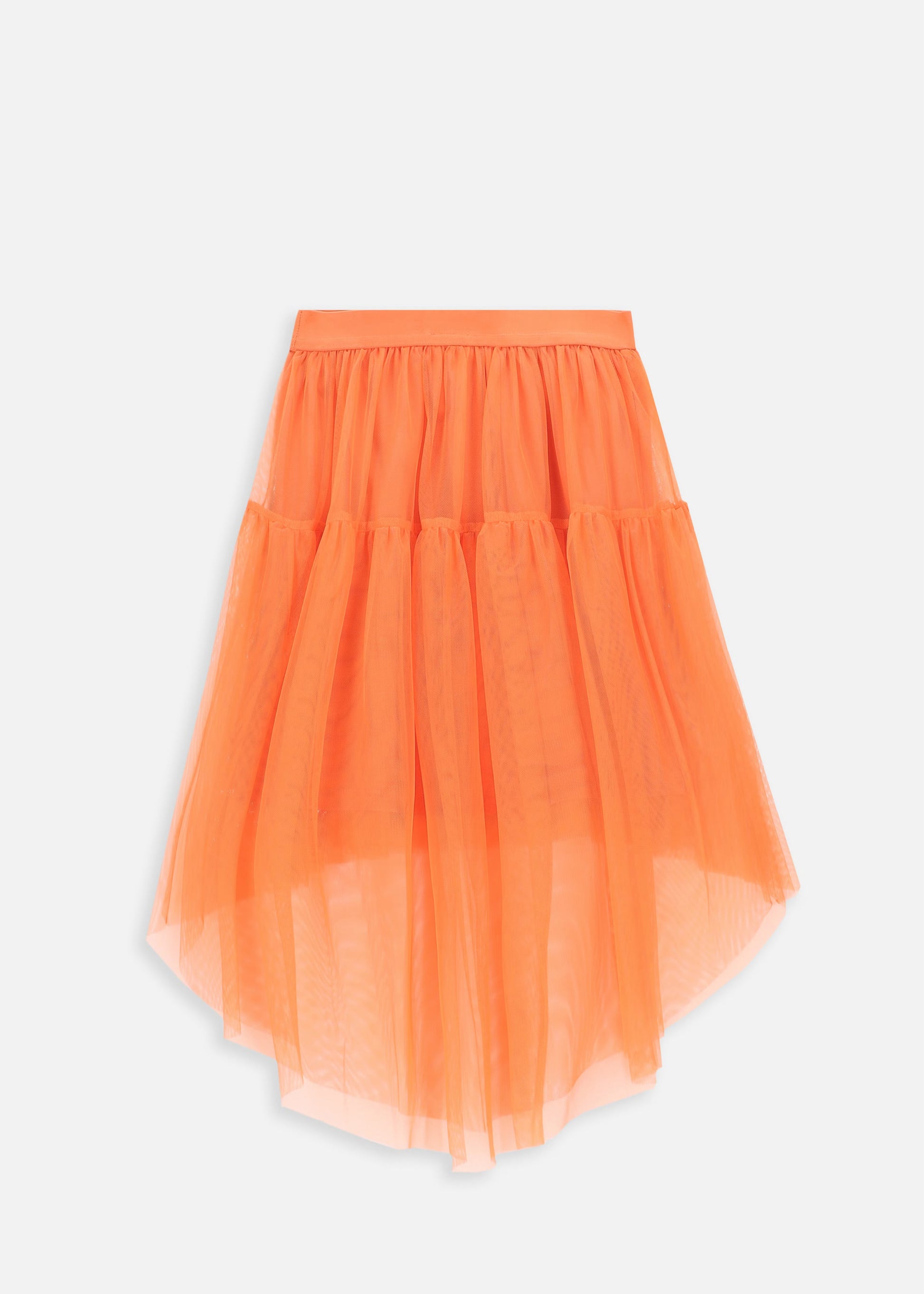 Kid Girls Solid Orange Skirt