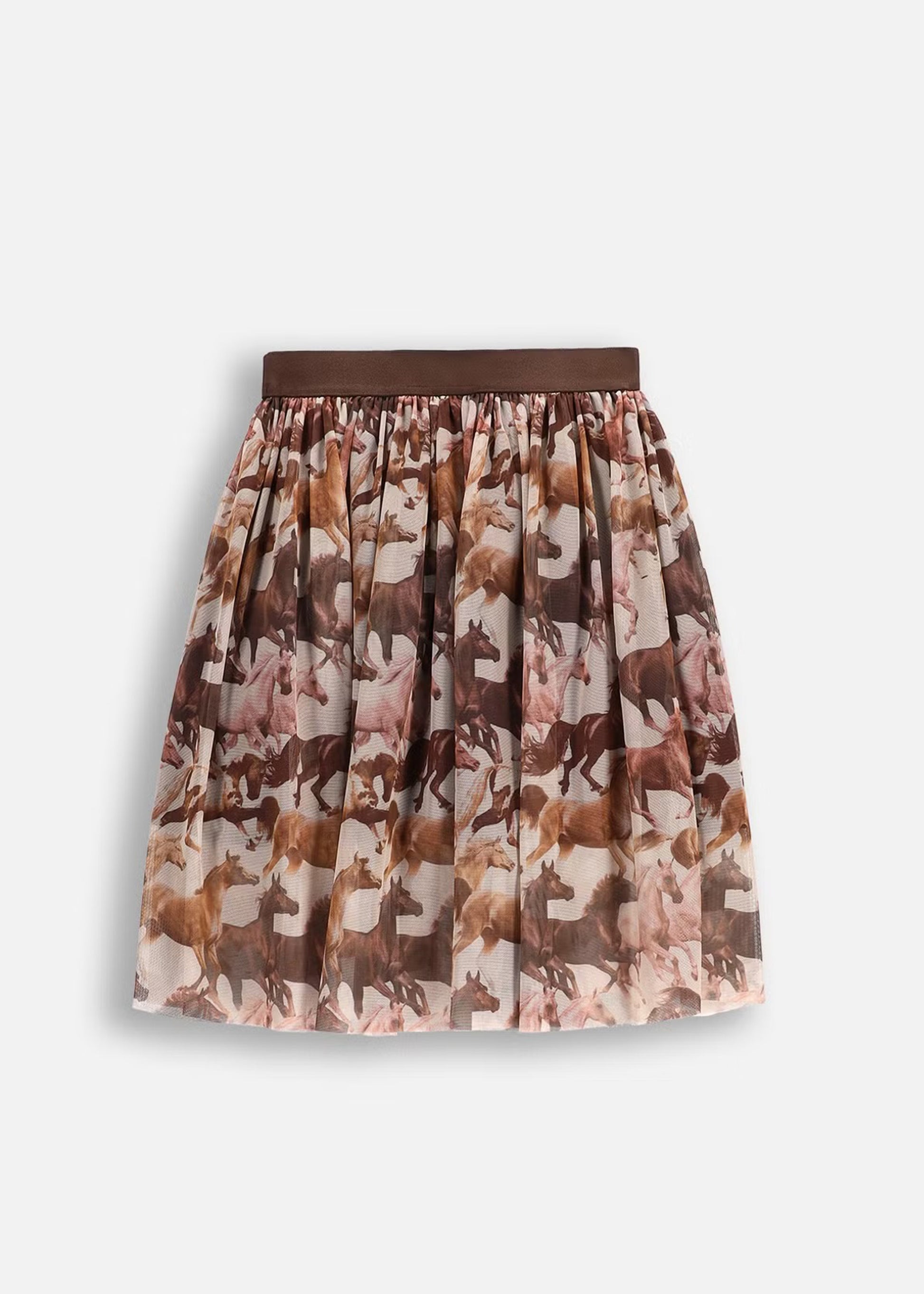 Kid Girls Printed Brown Skirt