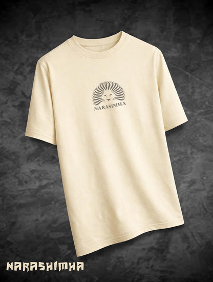 Maha Avatar Narashimar - Beige Artistic T-Shirt