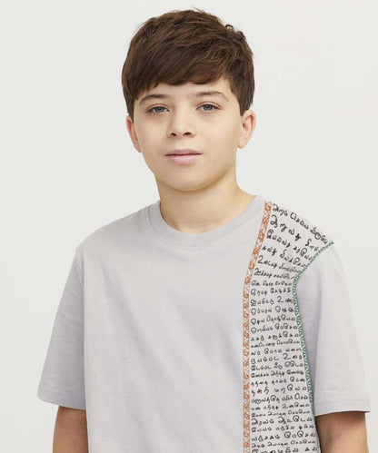 Aathichudi Tamil Printed Boys Oversized T-Shirt- Grey